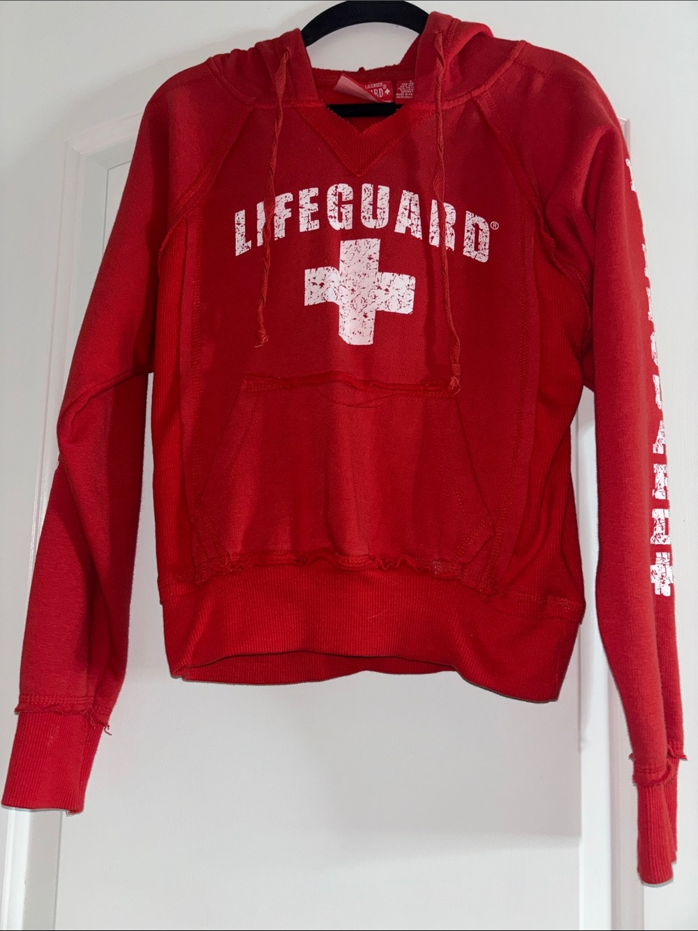 Abercrombie & Fitch Red Lifeguard Graphic Hoodie Sweatshirt
